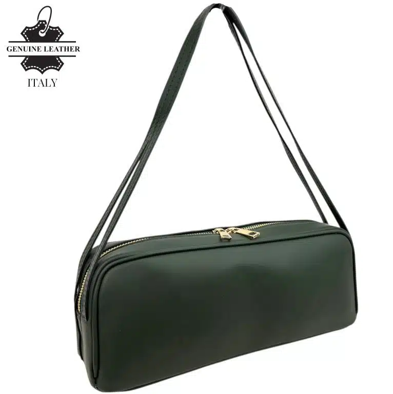Bolso de Mano Tipo Barrel en Piel Italiana con 2 Asas Cortas y 2 Cremalleras para Mujer - Imagen 5