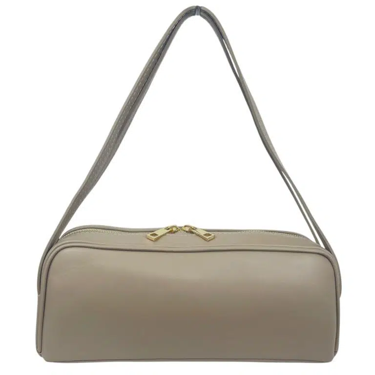 Bolso de Mano Tipo Barrel en Piel Italiana con 2 Asas Cortas y 2 Cremalleras para Mujer - Imagen 7