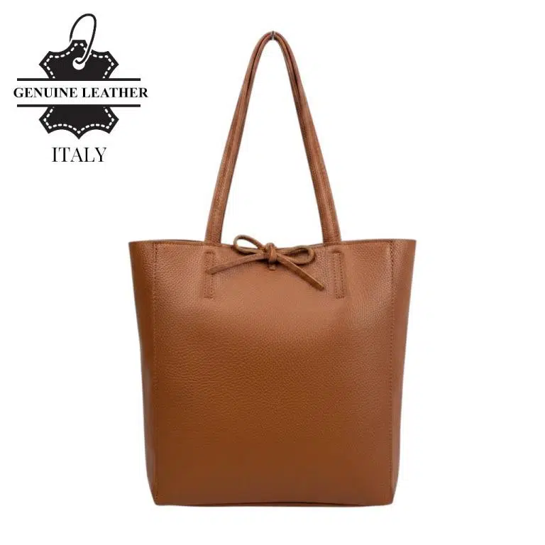 Bolso de Mano tipo Shopper en Piel Italiana para Mujer con Asas Largas y Cierre de Cremallera - Imagen 8