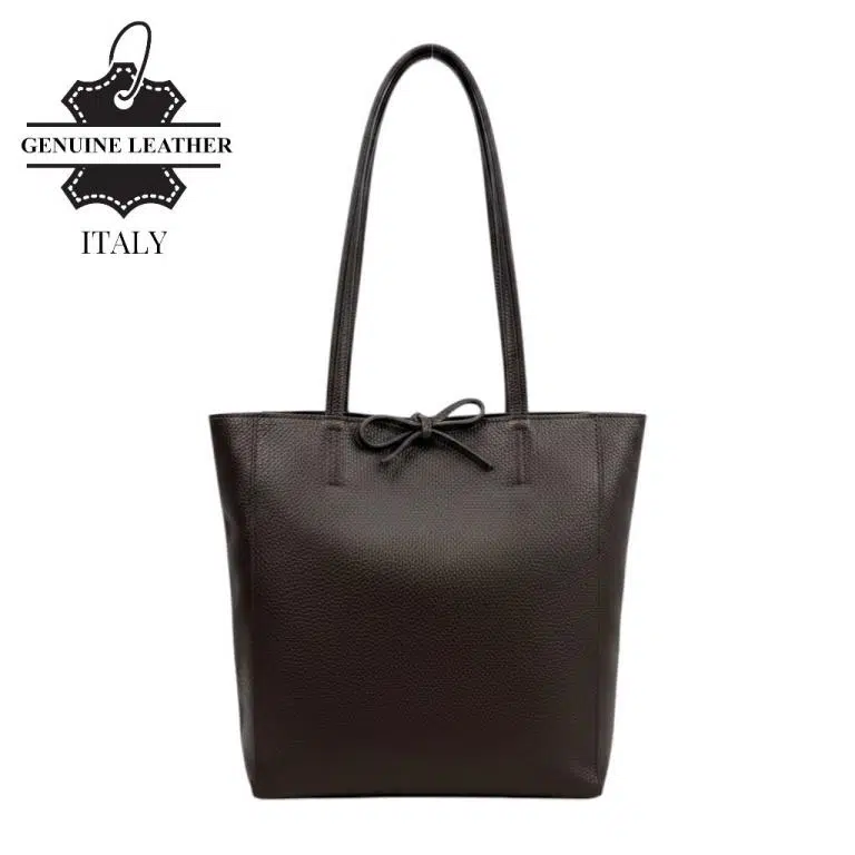 Bolso de Mano tipo Shopper en Piel Italiana para Mujer con Asas Largas y Cierre de Cremallera - Imagen 9