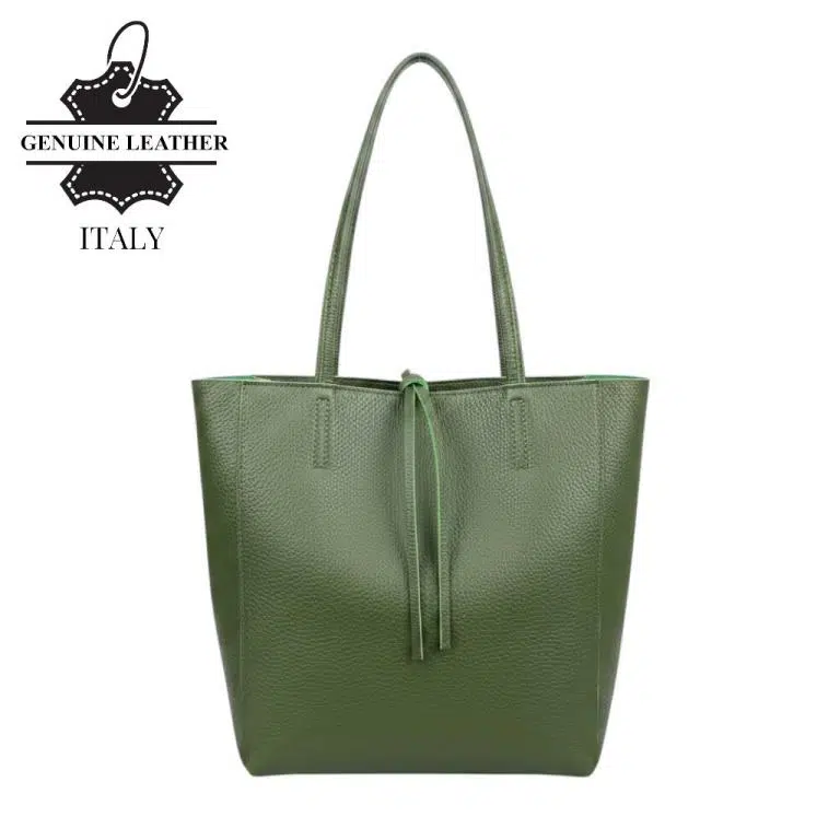 Bolso de Mano tipo Shopper en Piel Italiana para Mujer con Asas Largas y Cierre de Cremallera - Imagen 5