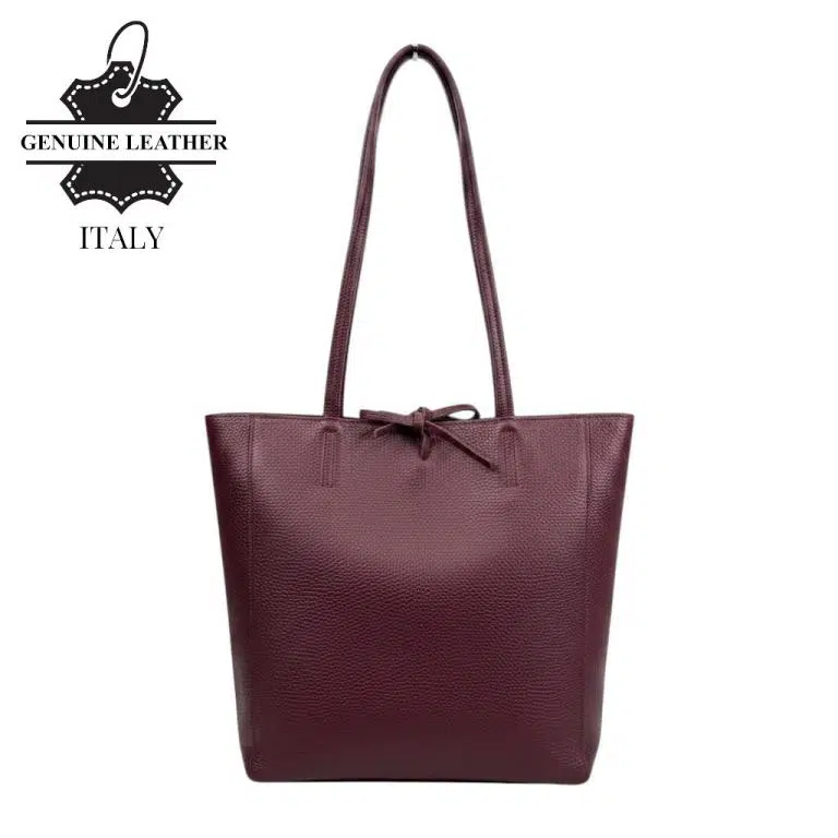 Bolso de Mano tipo Shopper en Piel Italiana para Mujer con Asas Largas y Cierre de Cremallera - Imagen 6