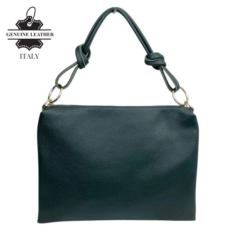 Bolso de Mano en Piel Italiana con Cierre de Cremallera, Bolsillo Interno y Gran Calidad para Mujer - Imagen 8