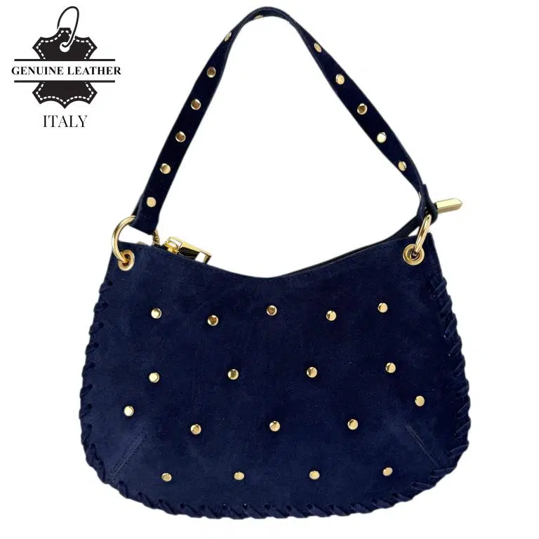 Bolso de Mano semiredonda en Piel Serraje con Tachuelas mujer - Imagen 4