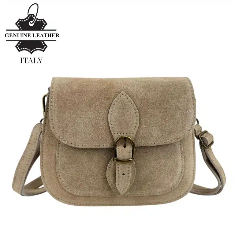 Bolso Bandolera de Serraje Italiano con Gran Calidad, Solapa y Compartimento Frontal para Mujer - Imagen 8