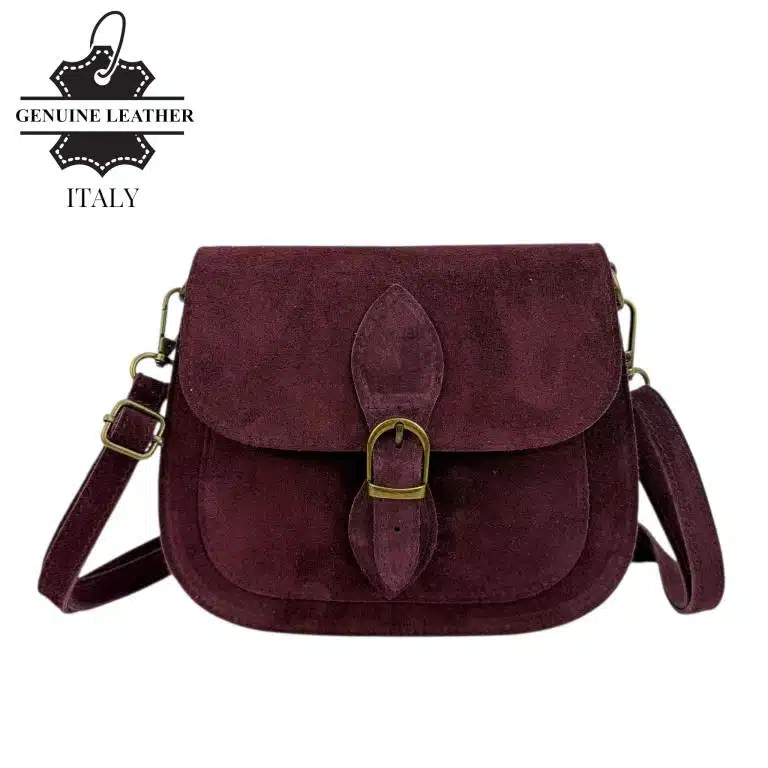 Bolso Bandolera de Serraje Italiano con Gran Calidad, Solapa y Compartimento Frontal para Mujer - Imagen 3