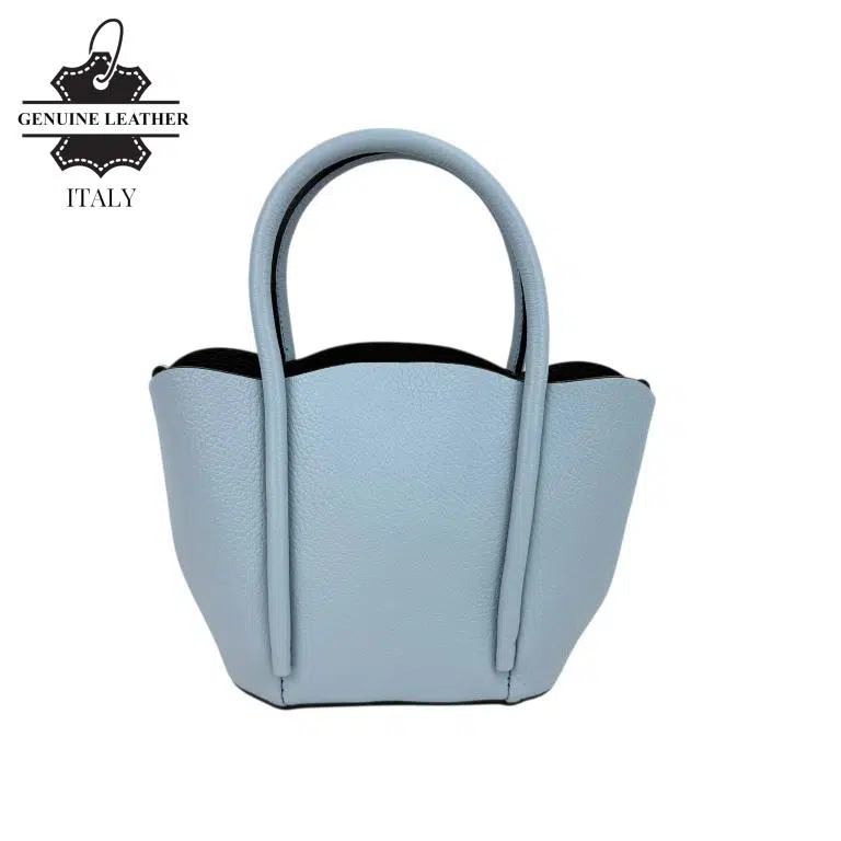 Bolso de Mano Compacto en Piel Italiana con Asa Larga de Cadena y Neceser Extra para Mujer - Imagen 9