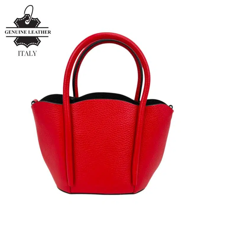 Bolso de Mano Compacto en Piel Italiana con Asa Larga de Cadena y Neceser Extra para Mujer - Imagen 6