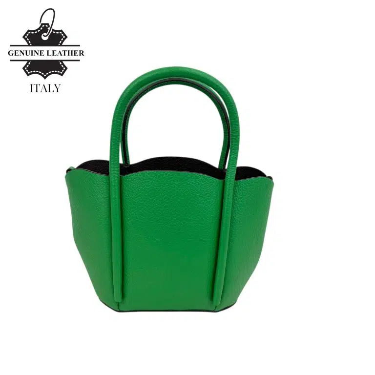 Bolso de Mano Compacto en Piel Italiana con Asa Larga de Cadena y Neceser Extra para Mujer - Imagen 7