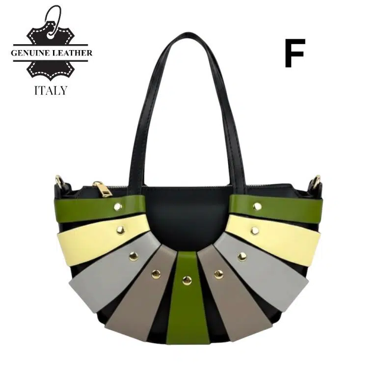 Bolso de Mano en Piel Italiana con Diseño Original y Tachuelas Decorativas para Mujer