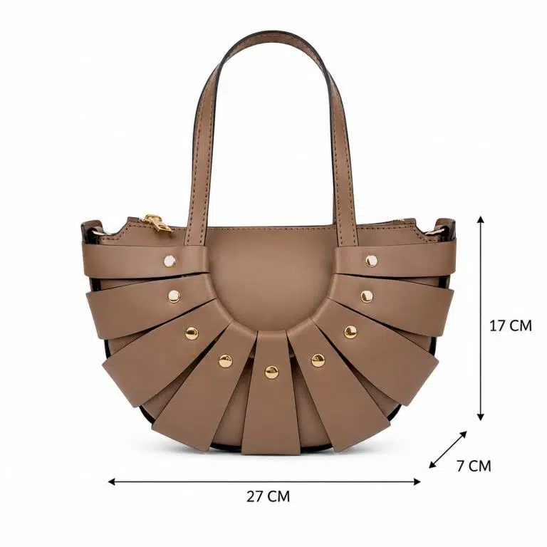 Bolso de Mano en Piel Italiana con Diseño Original y Tachuelas Decorativas para Mujer - Imagen 6