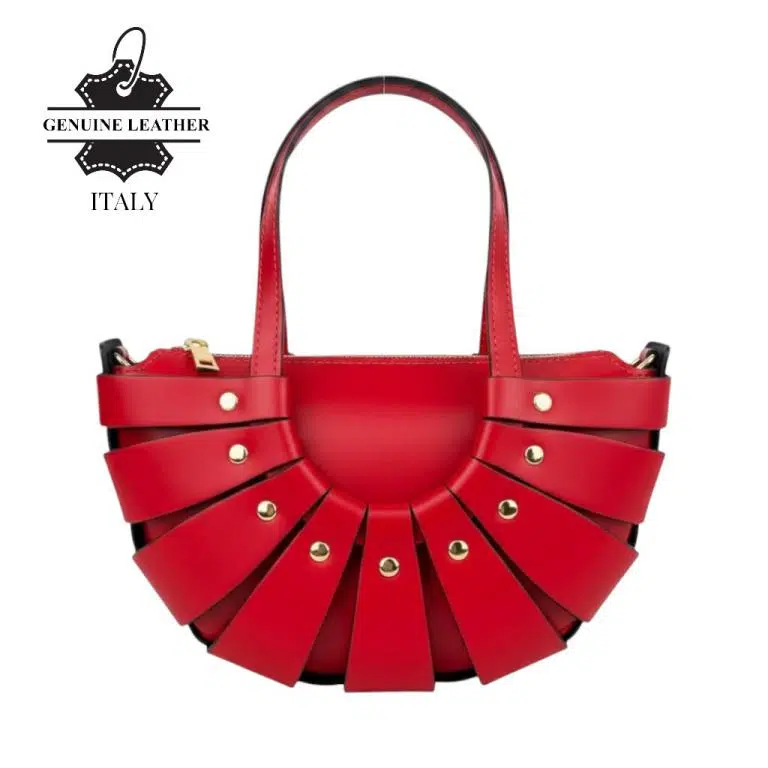 Bolso de Mano en Piel Italiana con Diseño Original y Tachuelas Decorativas para Mujer - Imagen 8