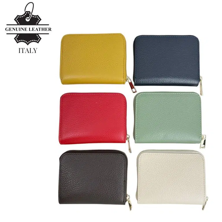 Cartera Pequeña de Piel Italiana para Mujer con Cremallera y Múltiples Compartimentos - Imagen 3