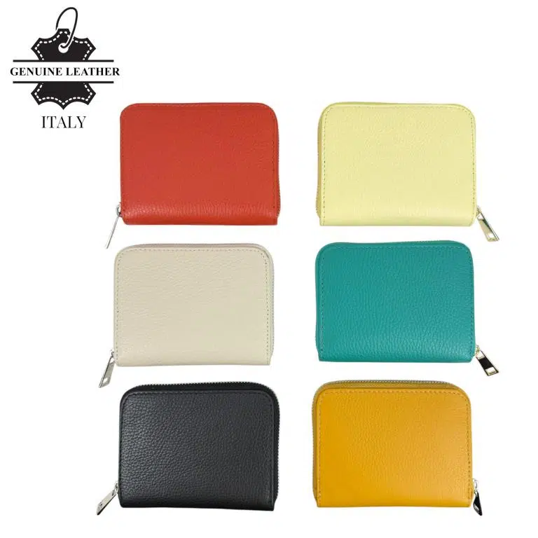 Cartera Pequeña de Piel Italiana para Mujer con Cremallera y Múltiples Compartimentos - Imagen 6