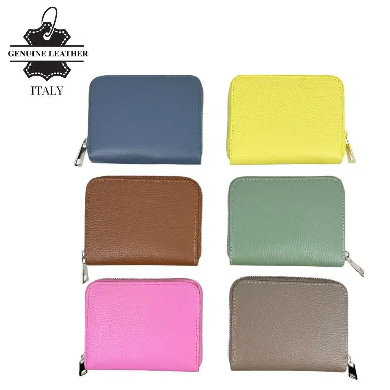 Cartera Pequeña de Piel Italiana para Mujer con Cremallera y Múltiples Compartimentos - Imagen 7