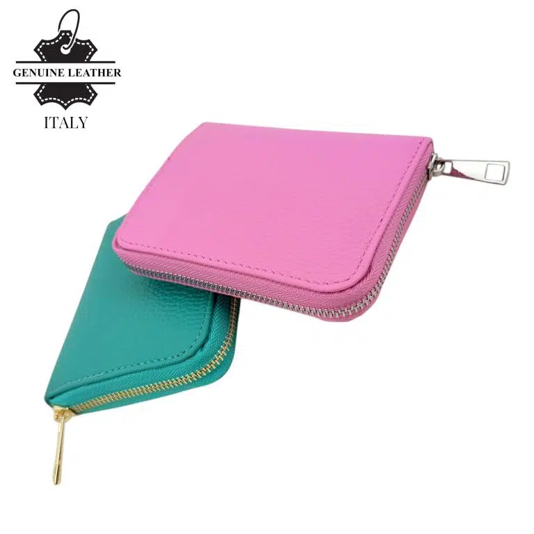 Cartera Pequeña de Piel Italiana para Mujer con Cremallera y Múltiples Compartimentos - Imagen 8
