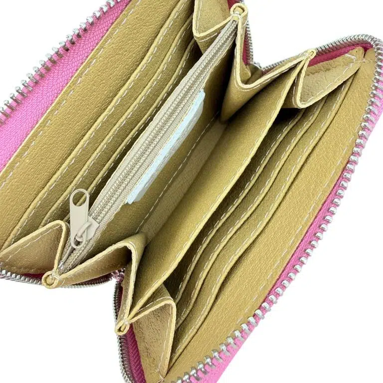 Cartera Pequeña de Piel Italiana para Mujer con Cremallera y Múltiples Compartimentos - Imagen 9