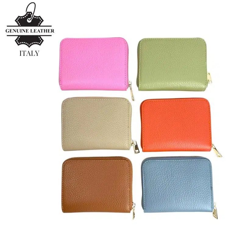 Cartera Pequeña de Piel Italiana para Mujer con Cremallera y Múltiples Compartimentos - Imagen 4