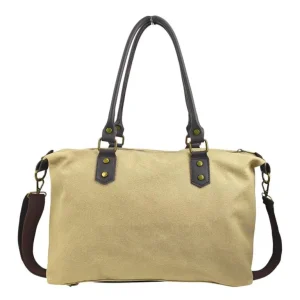 Bolso de Hombro Canvas con Asas de Piel y Gran Calidad para Mujer