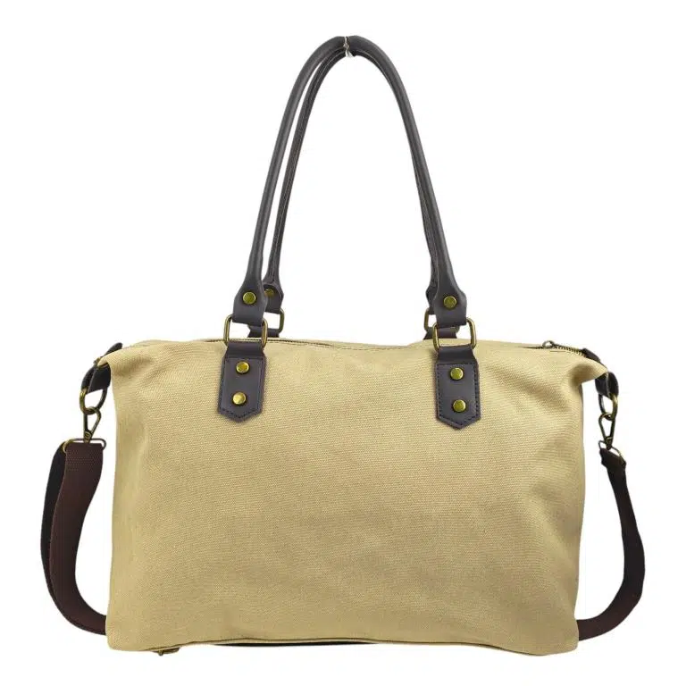 Bolso de Hombro Canvas con Asas de Piel y Gran Calidad para Mujer