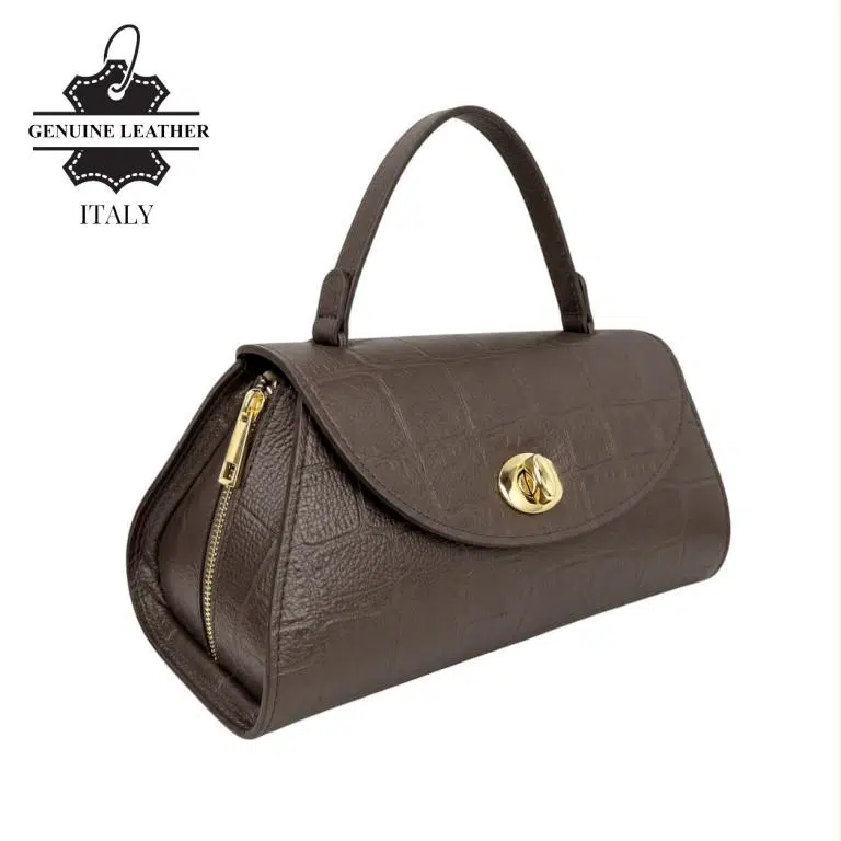 Bolso de Mano en Piel Italiana con Diseño Coco, Cremalleras Laterales y Solapa Giro para Mujer - Imagen 7