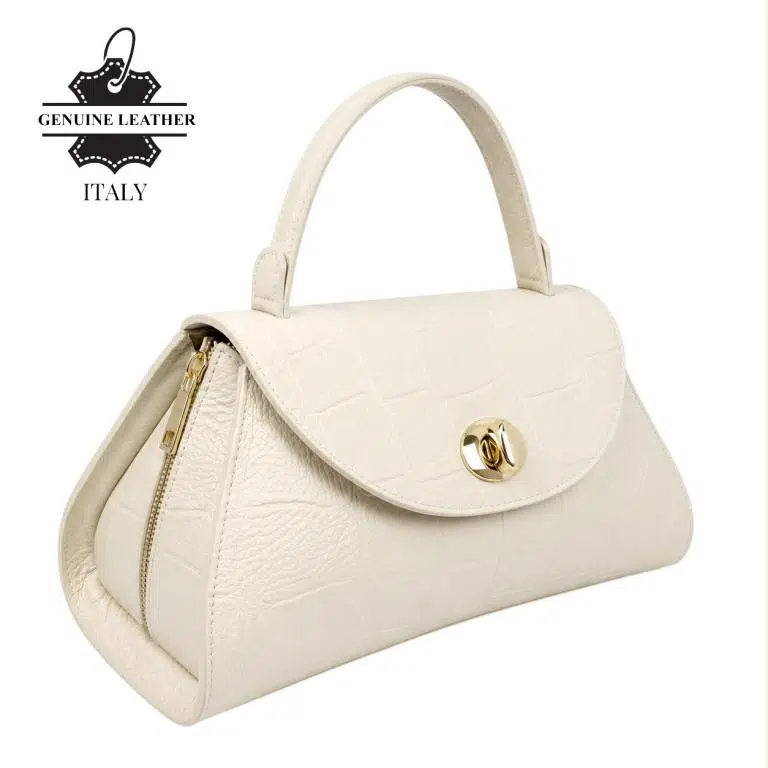 Bolso de Mano en Piel Italiana con Diseño Coco, Cremalleras Laterales y Solapa Giro para Mujer - Imagen 6