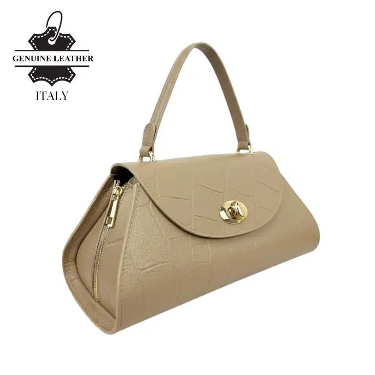 Bolso de Mano en Piel Italiana con Diseño Coco, Cremalleras Laterales y Solapa Giro para Mujer - Imagen 5