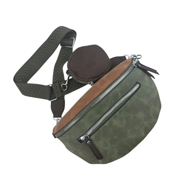 Riñonera Sintética Bicolor con Bolsillos Exteriores y Monedero Circular Extra para Mujer - Imagen 3
