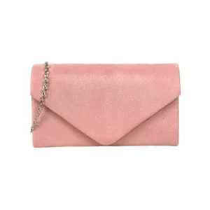 Bolso de Fiesta Sintético tipo Sobre con Asa Larga de Cadena Plateada y Solapa para Mujer