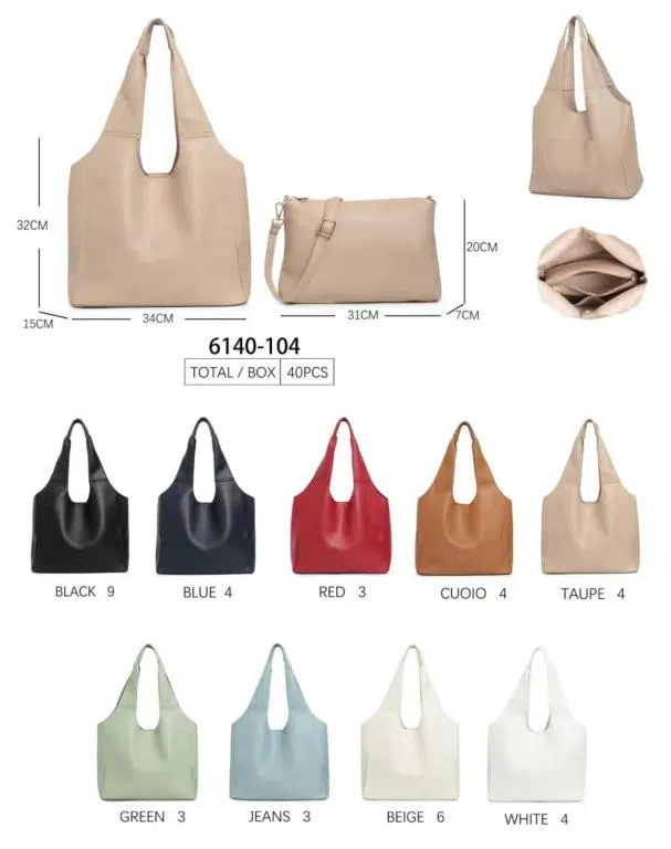 Amplio Bolso de Hombro Sintético + Bolso Bandolera con Cremallera para Mujer - Imagen 3
