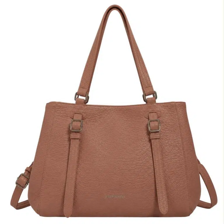 Amplio Bolso de Hombro Sintético Valentini con 2 Tiras Frontales Decorativas para Mujer - Imagen 5