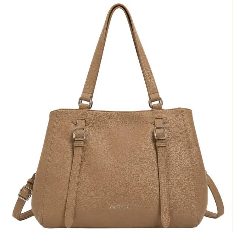 Amplio Bolso de Hombro Sintético Valentini con 2 Tiras Frontales Decorativas para Mujer - Imagen 7