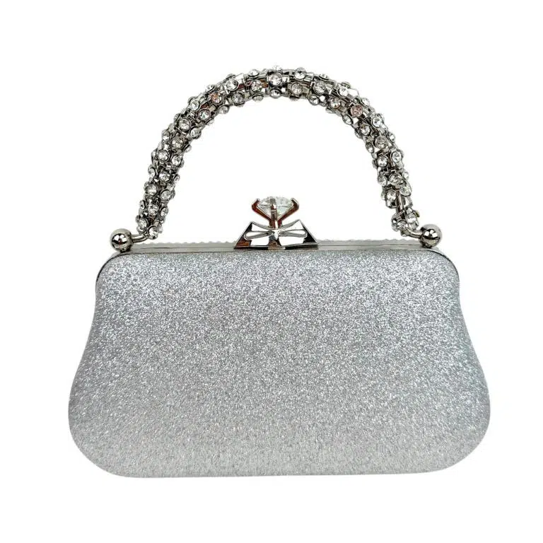 Bolso de Fiesta Mujer con Efecto Brillante, Lentejuelas y Cierre de Click con Diamante - Imagen 4