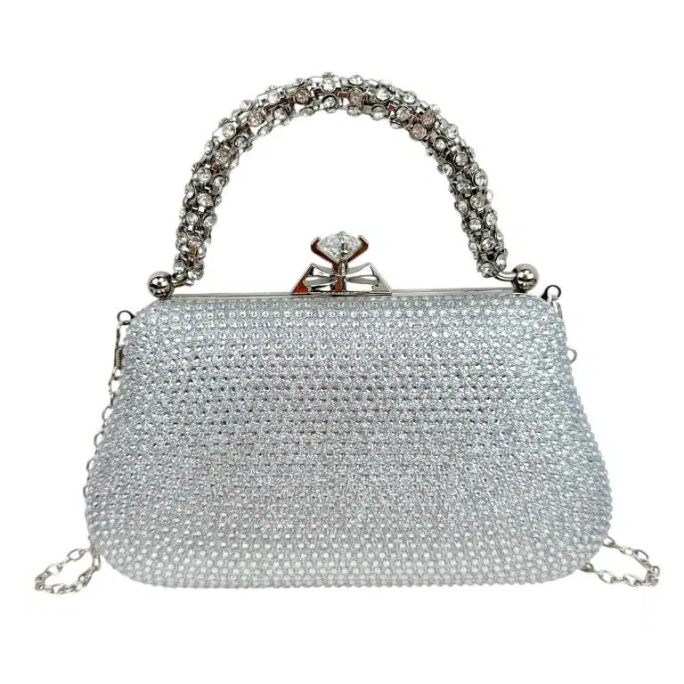 Bolso de Fiesta Mujer con Efecto Brillante, Lentejuelas y Cierre de Click con Diamante - Imagen 2