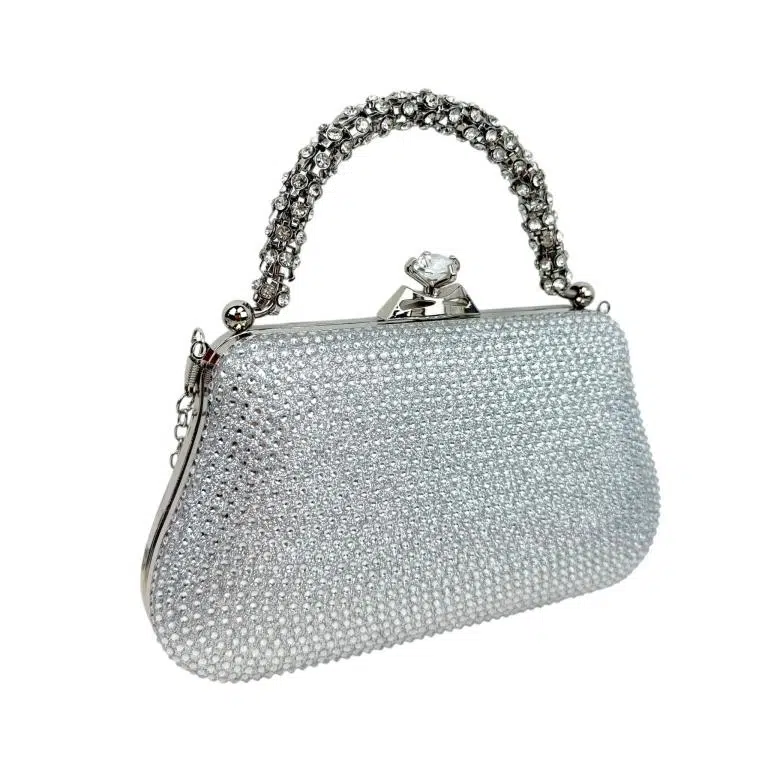 Bolso de Fiesta Mujer con Efecto Brillante, Lentejuelas y Cierre de Click con Diamante - Imagen 3