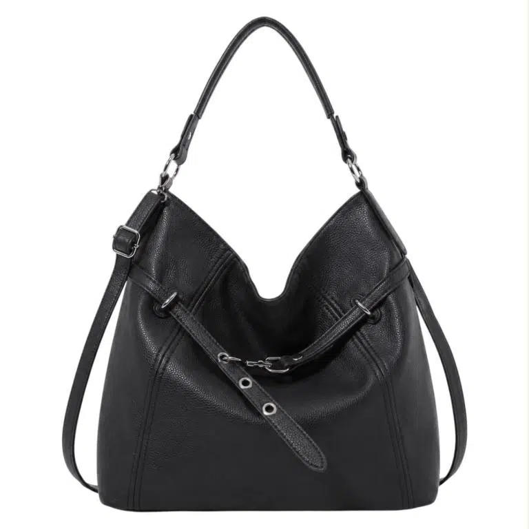 Amplio Bolso de Hombro Sintético tipo Hobo con Cinturón de Enganche Frontal para Mujer - Imagen 5