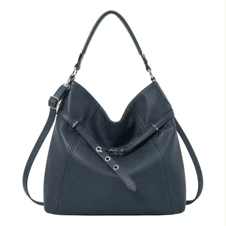Amplio Bolso de Hombro Sintético tipo Hobo con Cinturón de Enganche Frontal para Mujer - Imagen 7
