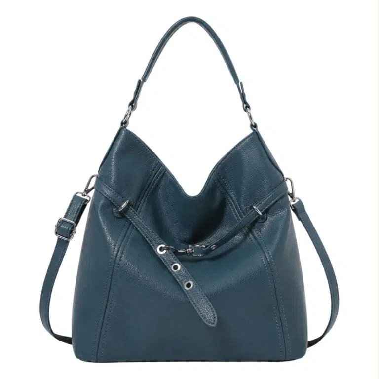 Amplio Bolso de Hombro Sintético tipo Hobo con Cinturón de Enganche Frontal para Mujer - Imagen 9