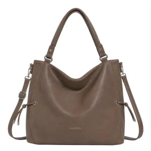 Amplio Bolso de Hombro Sintético Hobo Valentini con Cuerdas laterales Decorativas Mujer