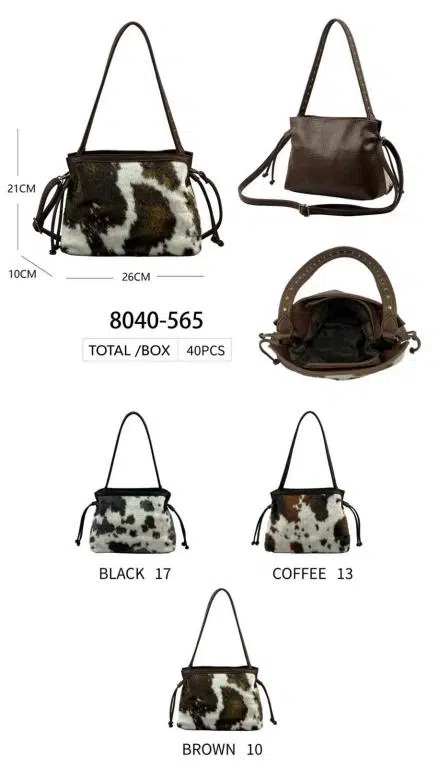 Bolso de Hombro para Mujer con Frontal Pelo Sintético Animal Print y Asa con Tachuelas - Imagen 2