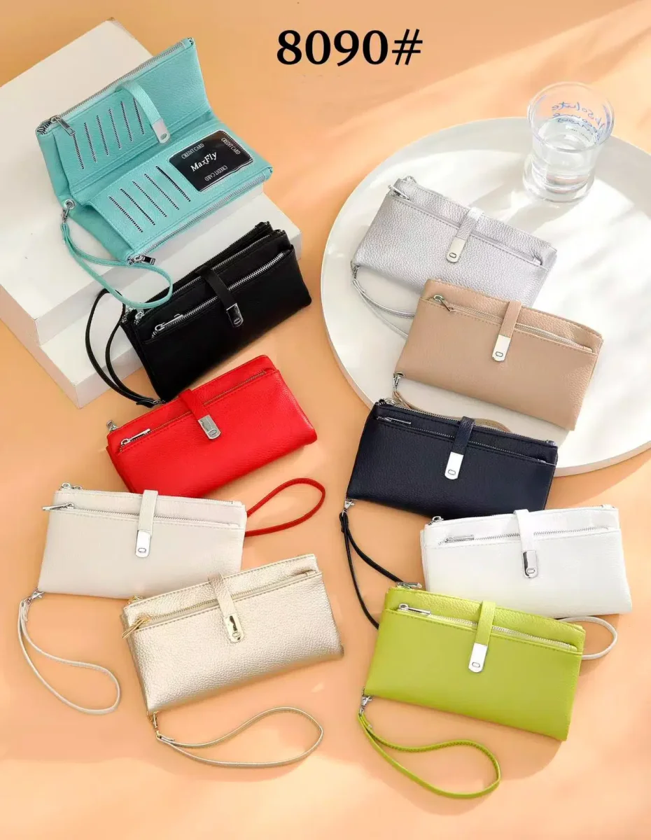 Cartera Tarjetero Sintético de Mujer con Asa Corta Extraíble y Cremalleras para Mujer - Imagen 3