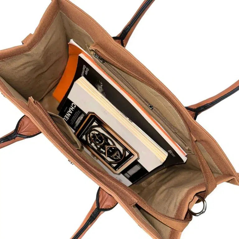 Amplio Bolso Canvas tipo Tote con 2 Asas y Bolsillos Interiores para Mujer - Imagen 6
