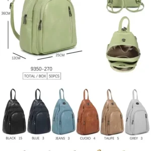Mochila Sintética Antirrobo con Multicompartimentos y Manivela de Giro para Mujer