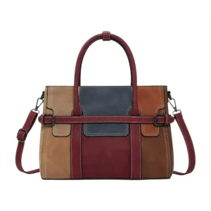 Bolso de Mano Sintético tipo Maletín con Diseño Multicolor y Frontal Decorativo Mujer