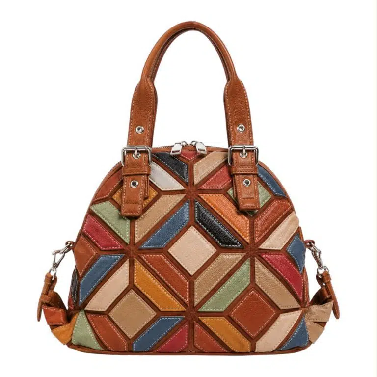 Bolso de Mano Sintético con Diseño Patchwork con Enganches Laterales para Mujer - Imagen 5