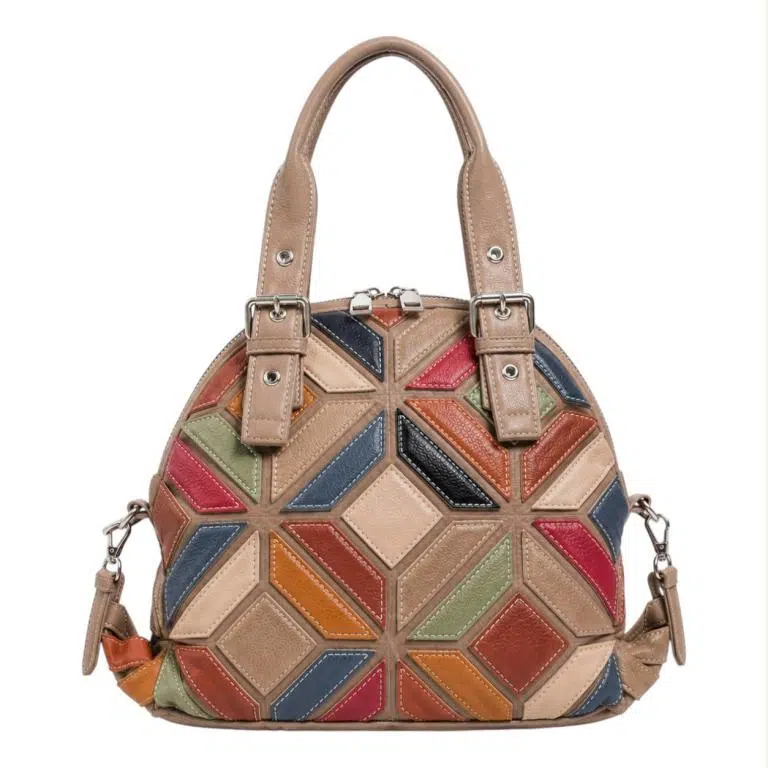 Bolso de Mano Sintético con Diseño Patchwork con Enganches Laterales para Mujer - Imagen 7