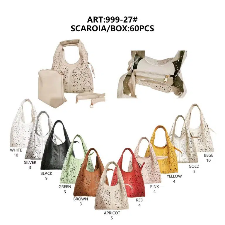 Bolso de Mano Sintético para Mujer con Diseño Agujeros y Bolsito Extra - Imagen 3