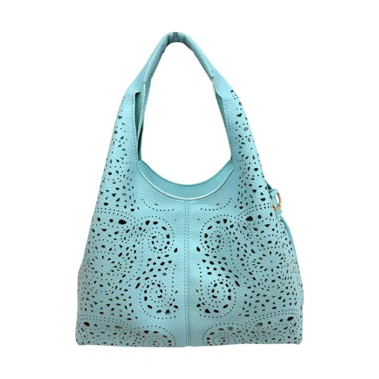 Bolso de Mano Sintético para Mujer con Diseño Agujeros y Bolsito Extra