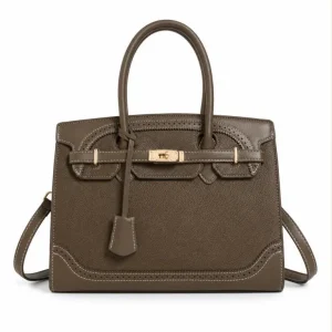 Bolso de Mano Sintético tipo Maletín con  Frontal Decorativo y Diseño Elegante de Mujer