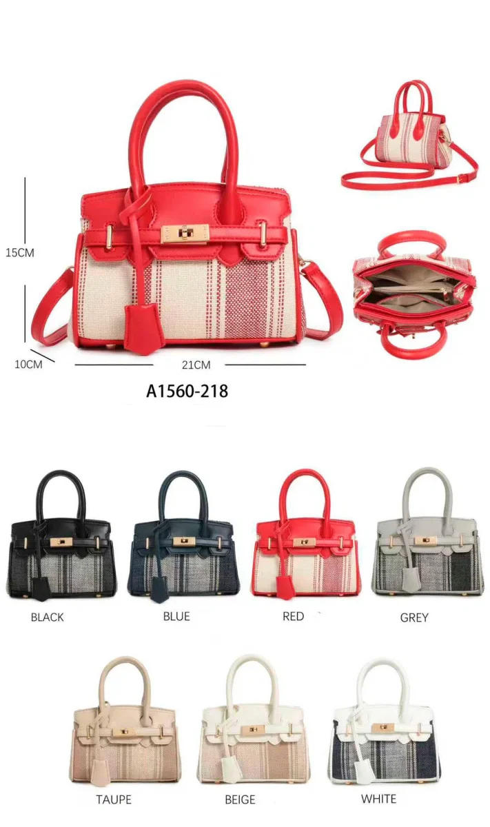 Bolso de Mano Tricolor Canvas & Sintético con Frontal Decorativo, Cremallera y 2 Asas para Mujer - Imagen 2